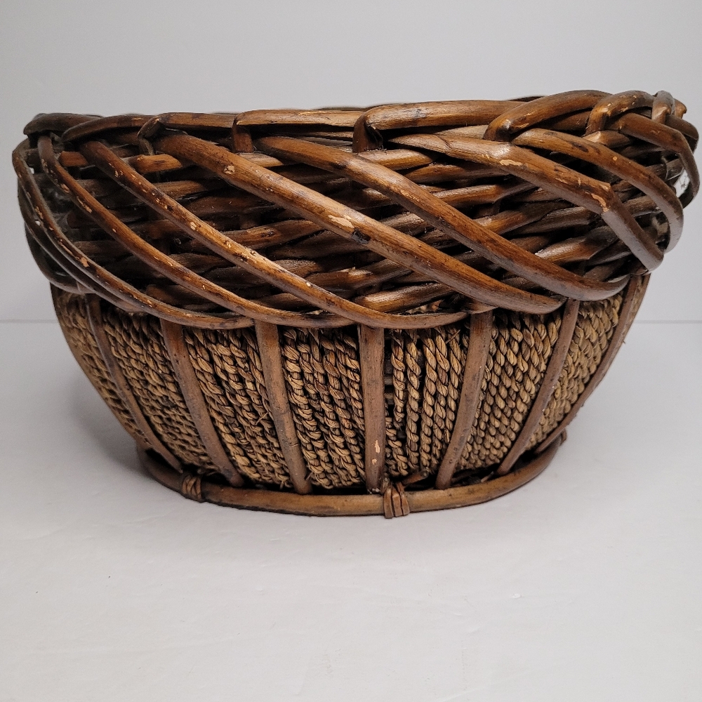 Oval-shaped storage basket handcrafted.